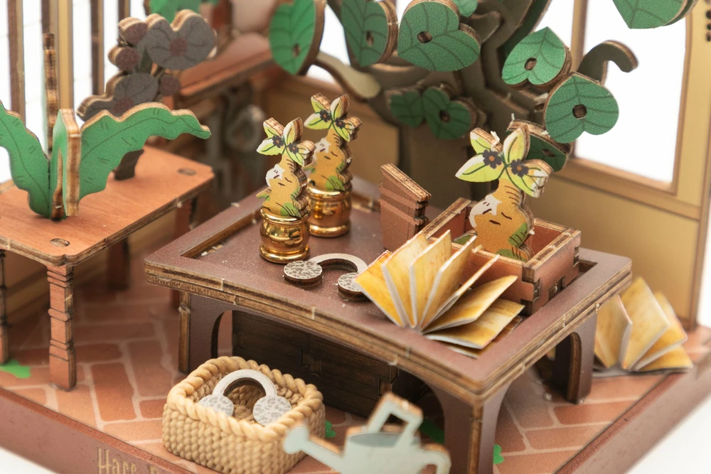 Puremind Harry Potter Sulankstomas medinis modelis scena Lekcje Zielarstwa 3D dėlionė DIY