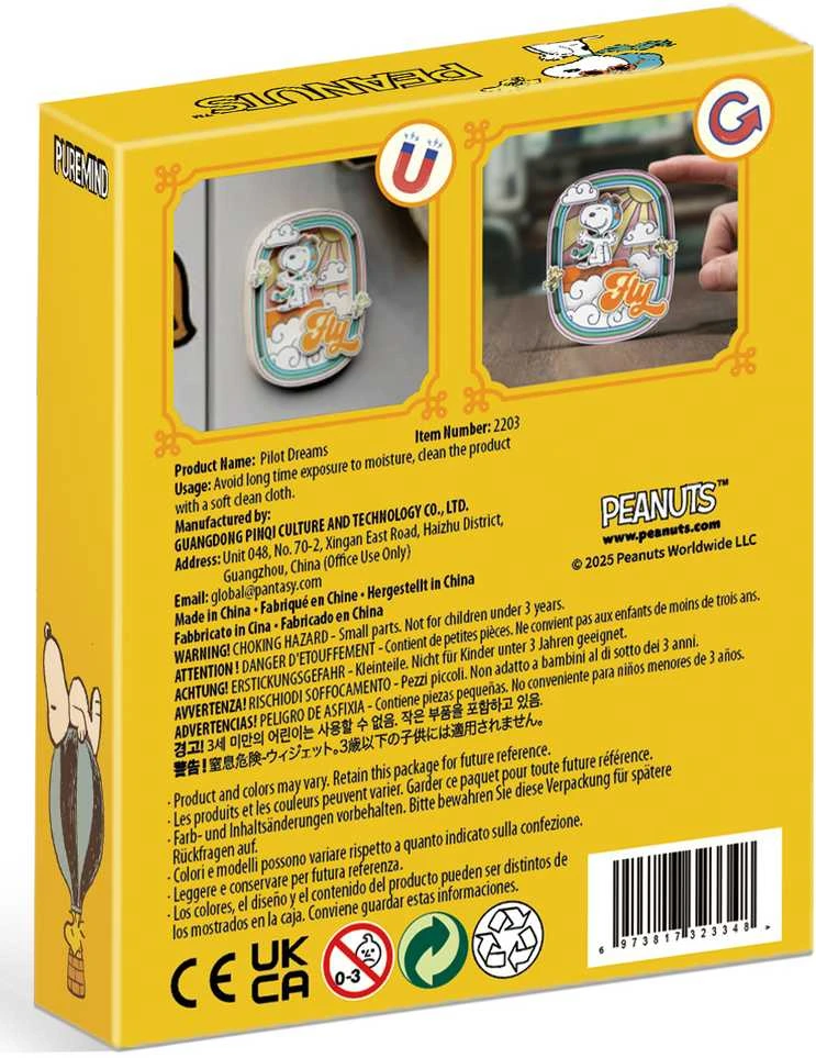 „Puremind“ sulankstomas medinis „Snoopy Peanuts“ magnetinis „Pilot Dreams“ 3D dėlionė