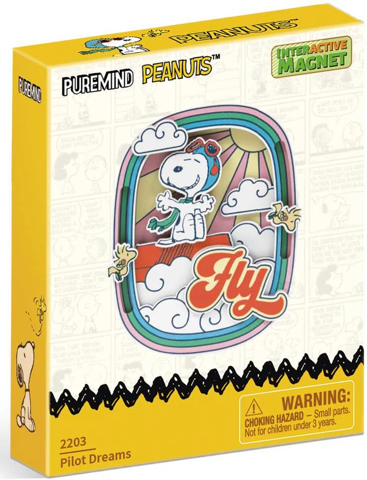 „Puremind“ sulankstomas medinis „Snoopy Peanuts“ magnetinis „Pilot Dreams“ 3D dėlionė