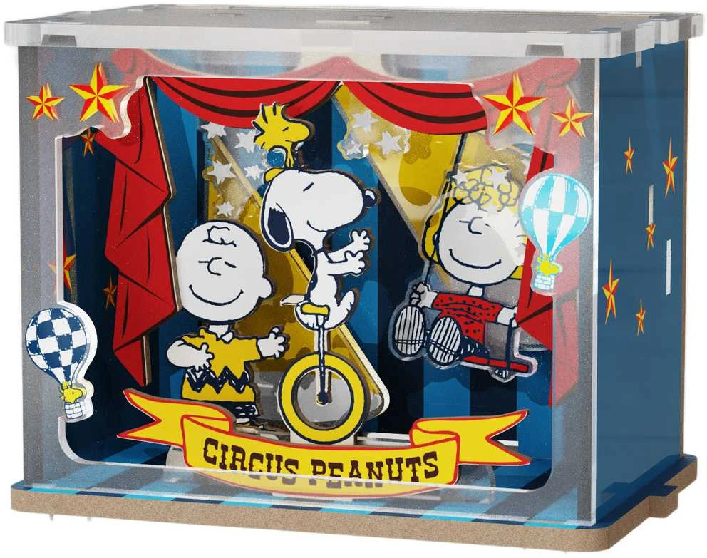 „Puremind“ sulankstomas medinis modelis „Snoopy Peanuts“ cirko scenos talentų šou 3D dėlionė „pasidaryk pats“