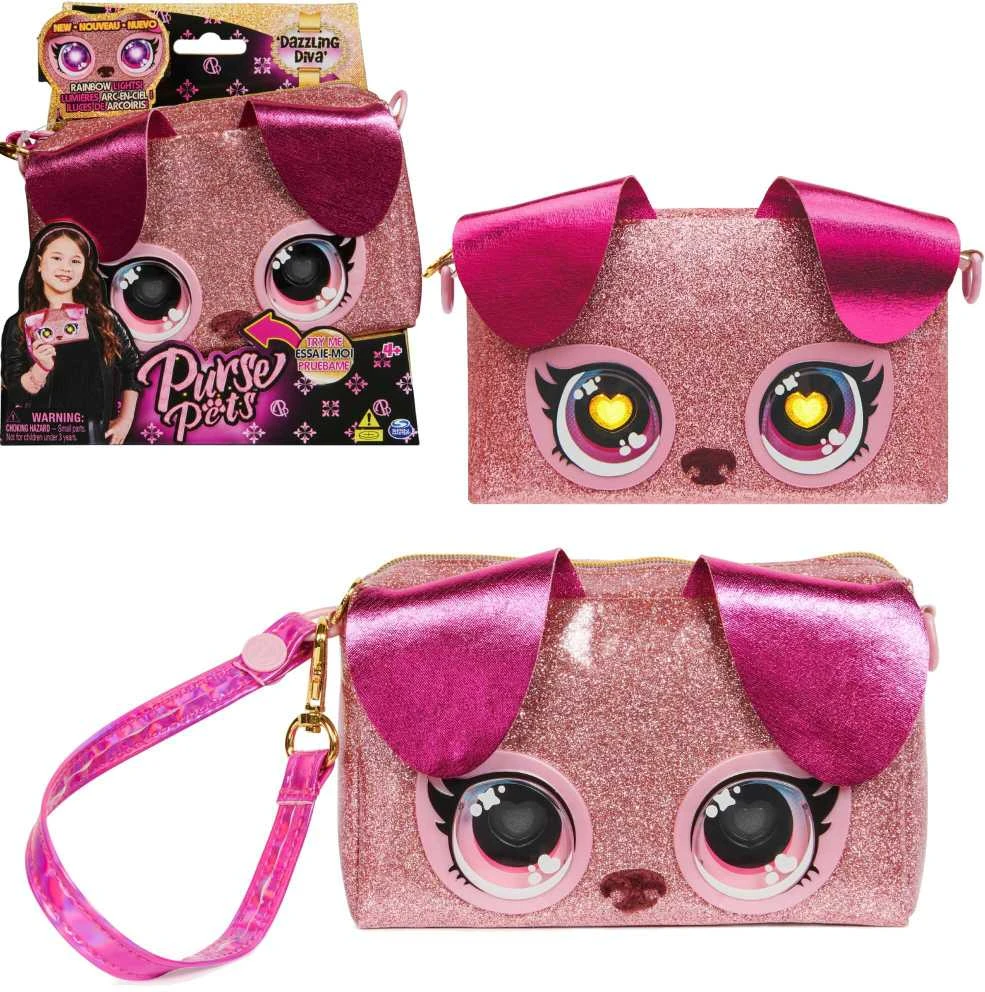 PURSE PETS Interaktyvi blizgi rankinė - Šuniukas