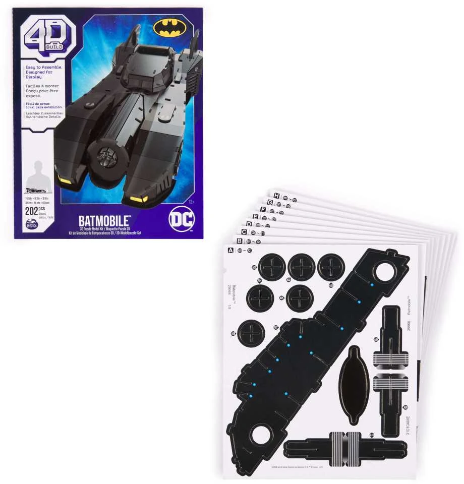 Bigbuy Home 4D dėlionė „Batman Batmobile“ 3D automobilio modelis, surinkimas 37 cm