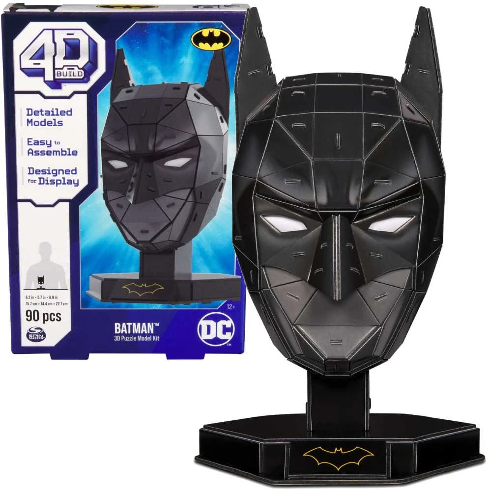 Spin Master 4D dėlionė, surenkamas Betmeno modelis, juodos herojaus figūrėlė 3D