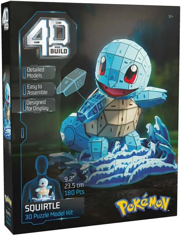 Spin Master 4D dėlionė, sukonstruokite „Pokemon Squirtle“ modelius, kuriuos galima surinkti 3D formatu
