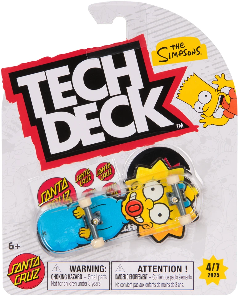 Spin Master Riedlentė Fingerboard 1 Szt Santa Cruz Spongebob / The Simpsons Tech Deck