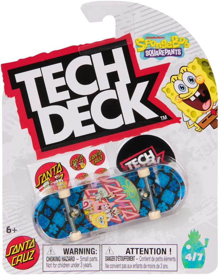 Spin Master Riedlentė Fingerboard 1 Szt Santa Cruz Spongebob / The Simpsons Tech Deck