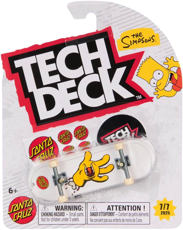 Spin Master Riedlentė Fingerboard 1 Szt Santa Cruz Spongebob / The Simpsons Tech Deck