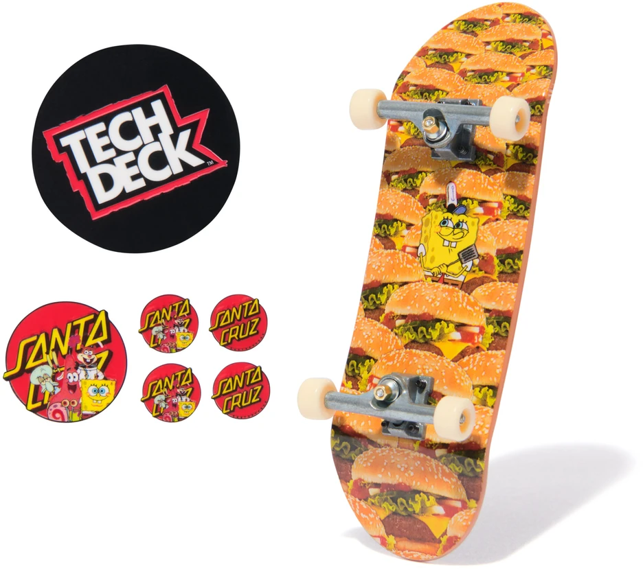Spin Master Riedlentė Fingerboard 1 Szt Santa Cruz Spongebob / The Simpsons Tech Deck