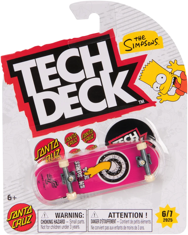 Spin Master Riedlentė Fingerboard 1 Szt Santa Cruz Spongebob / The Simpsons Tech Deck
