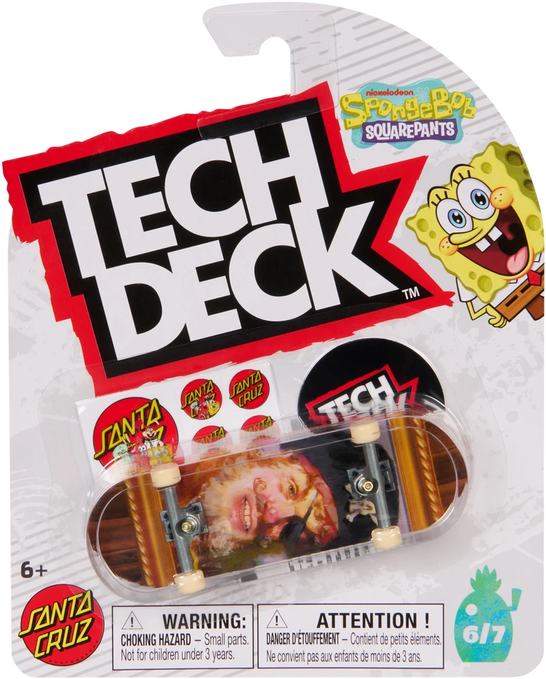 Spin Master Riedlentė Fingerboard 1 Szt Santa Cruz Spongebob / The Simpsons Tech Deck