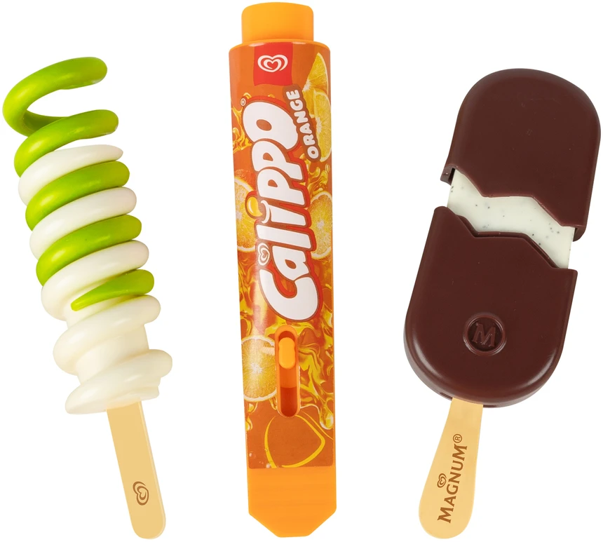 Rinkinys 3 zabawkowe lody Twister Magnum Calippo Algida Casdon