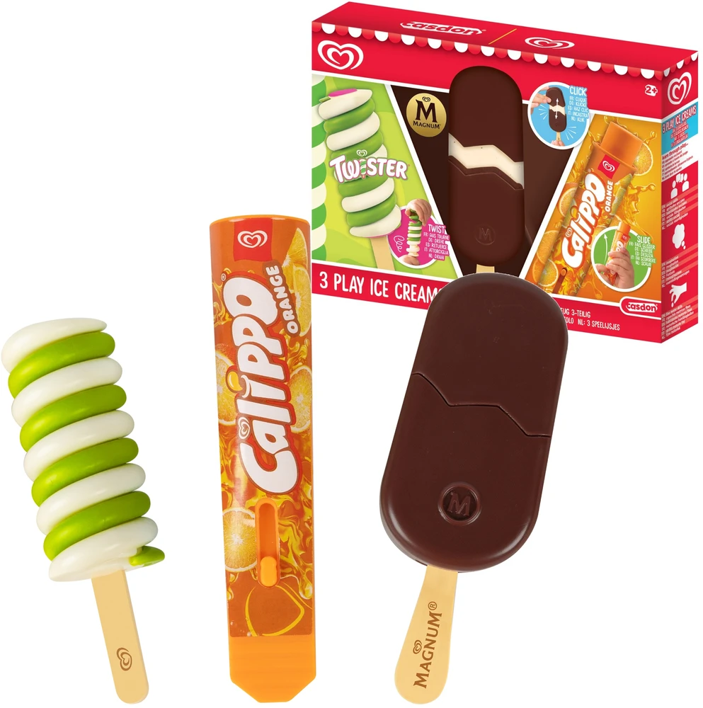 Rinkinys 3 zabawkowe lody Twister Magnum Calippo Algida Casdon