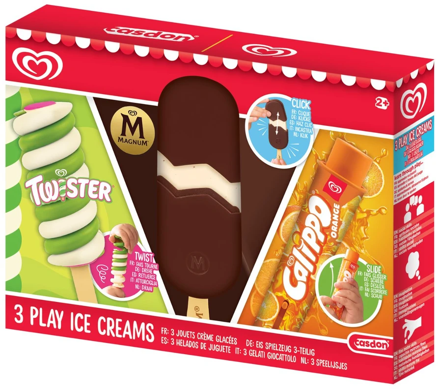 Rinkinys 3 zabawkowe lody Twister Magnum Calippo Algida Casdon