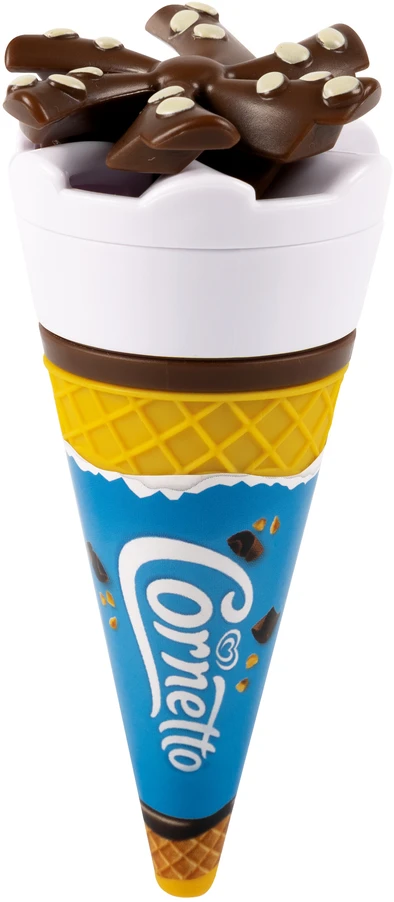 Rinkinys 4 zabawkowe lody na podstawce ekspozytor Twister Cornetto Magnum Algida Casdon