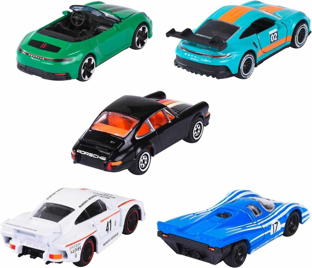 Metalinių automobilių rinkinys Majorette Porsche, 5 vnt.