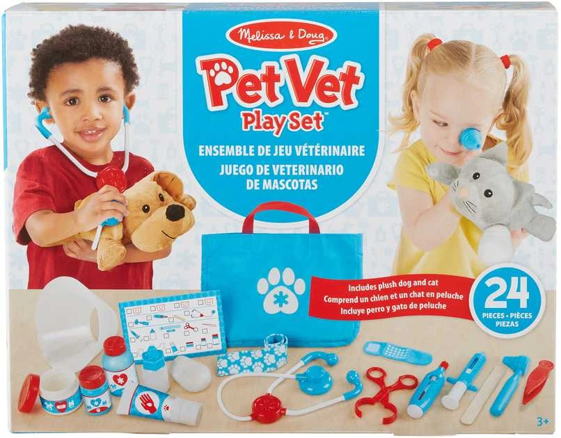 Melissa Doug - Vaidmenų žaidimų rinkinys Gyvūnų apžiūrai ir gydymui Veterinaras (806281)