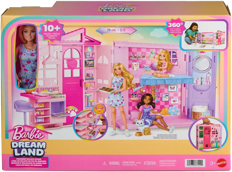 Mattel Rinkinys Barbie Dreamland Weekendowy domek dla lalek komplektas su priedais + lalka