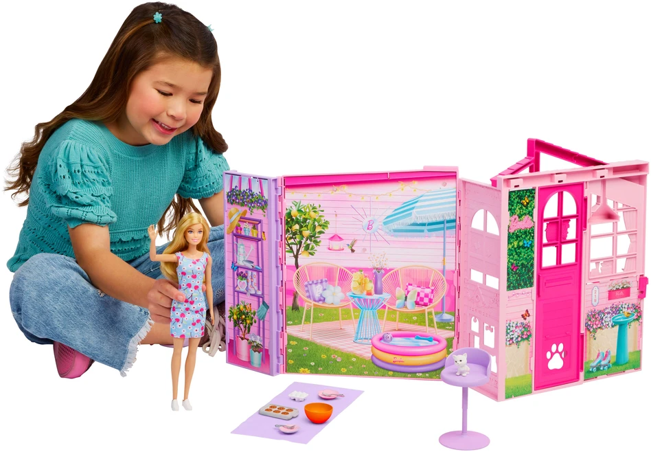 Mattel Rinkinys Barbie Dreamland Weekendowy domek dla lalek komplektas su priedais + lalka