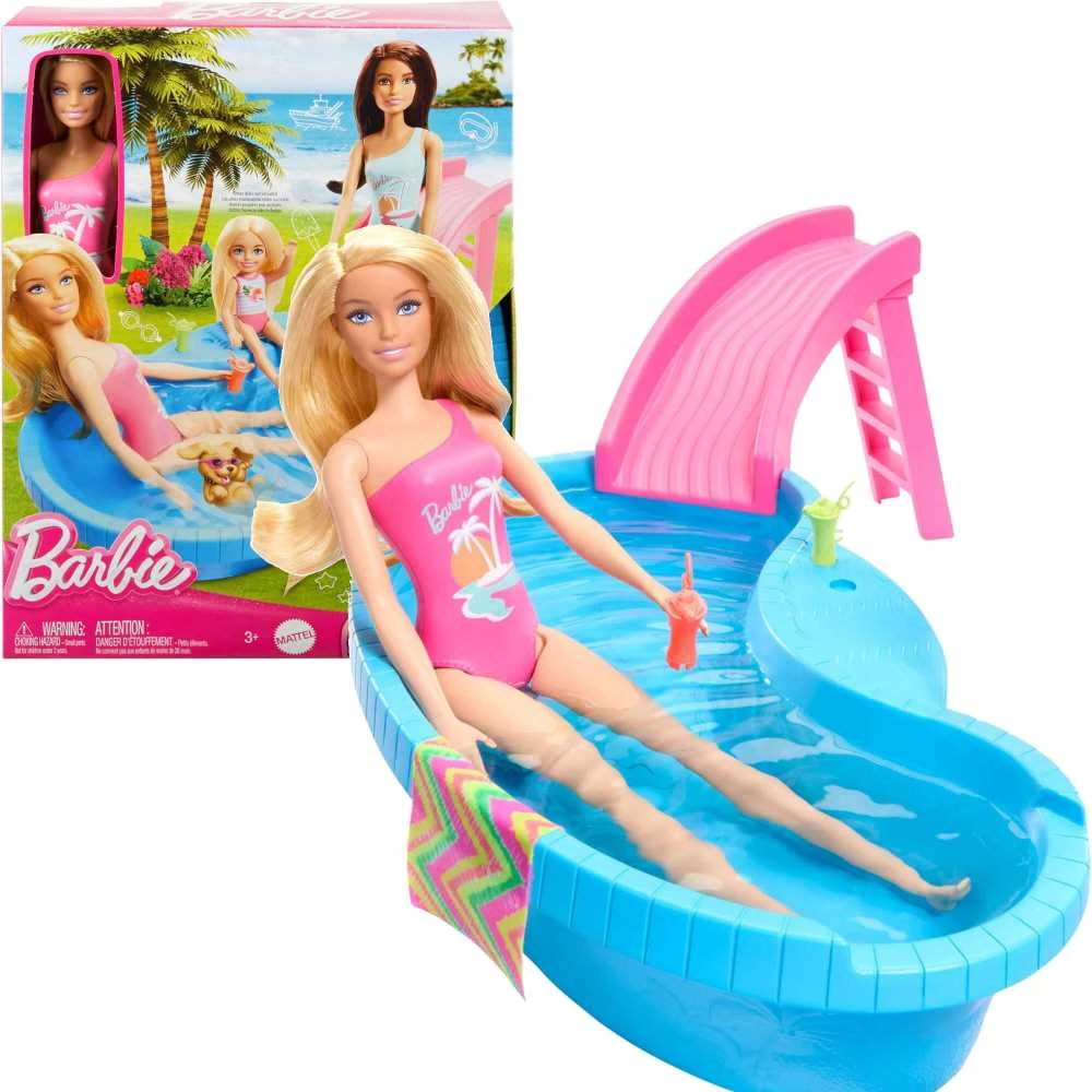 Mattel BARBIE lėlės ir baseino pramogų rinkinys (HRJ74)