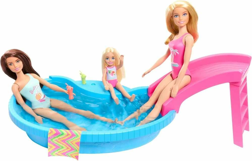 Mattel BARBIE lėlės ir baseino pramogų rinkinys (HRJ74)