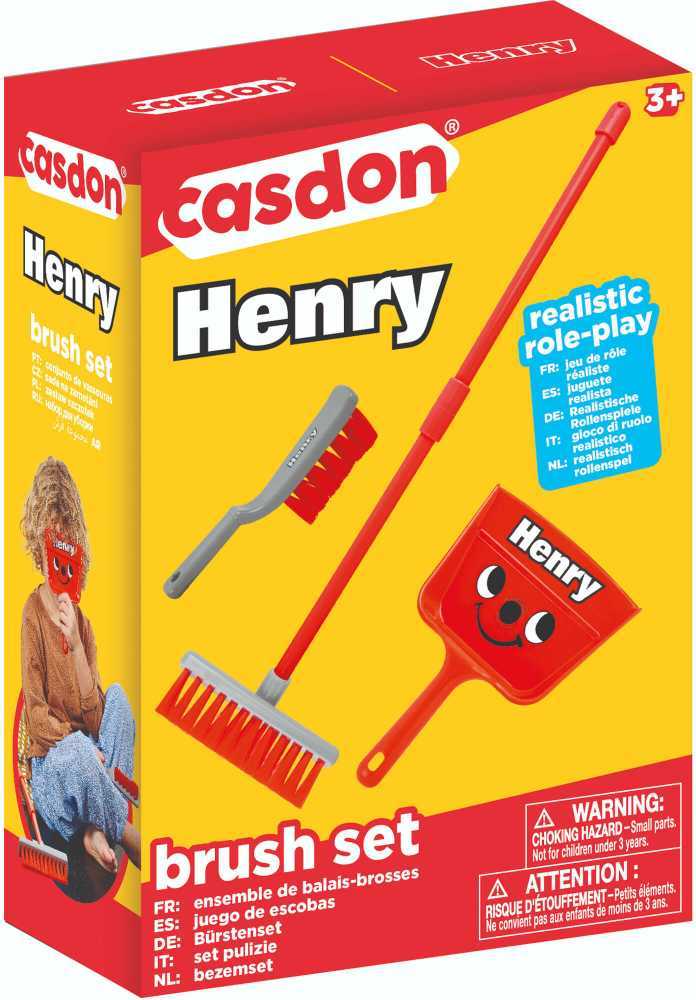 Henry vaikų valymo rinkinys, šepetys ir šiukšliadėžė Raudona Casdon