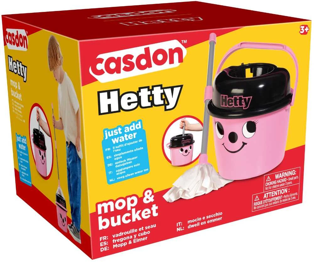 Rinkinys Valymo Šluostė Ir Kibiras Hetty Vaikams Casdon 42 cm