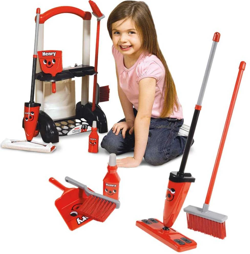 Rinkinys valymo vežimėlio šluota šluota Casdon Henry Little Helper