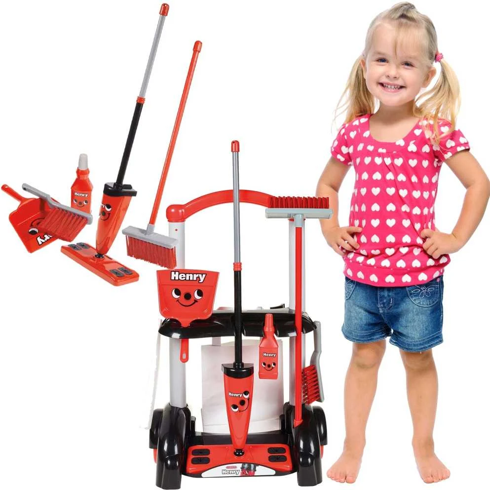 Rinkinys valymo vežimėlio šluota šluota Casdon Henry Little Helper
