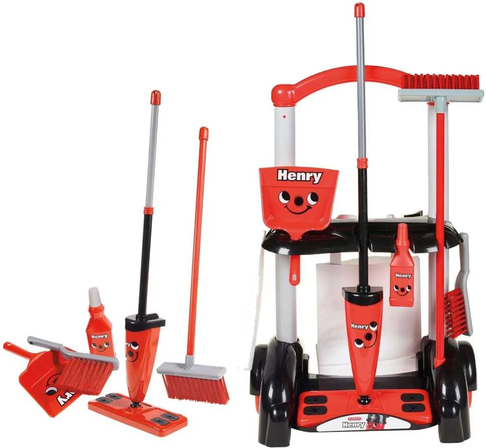 Rinkinys valymo vežimėlio šluota šluota Casdon Henry Little Helper