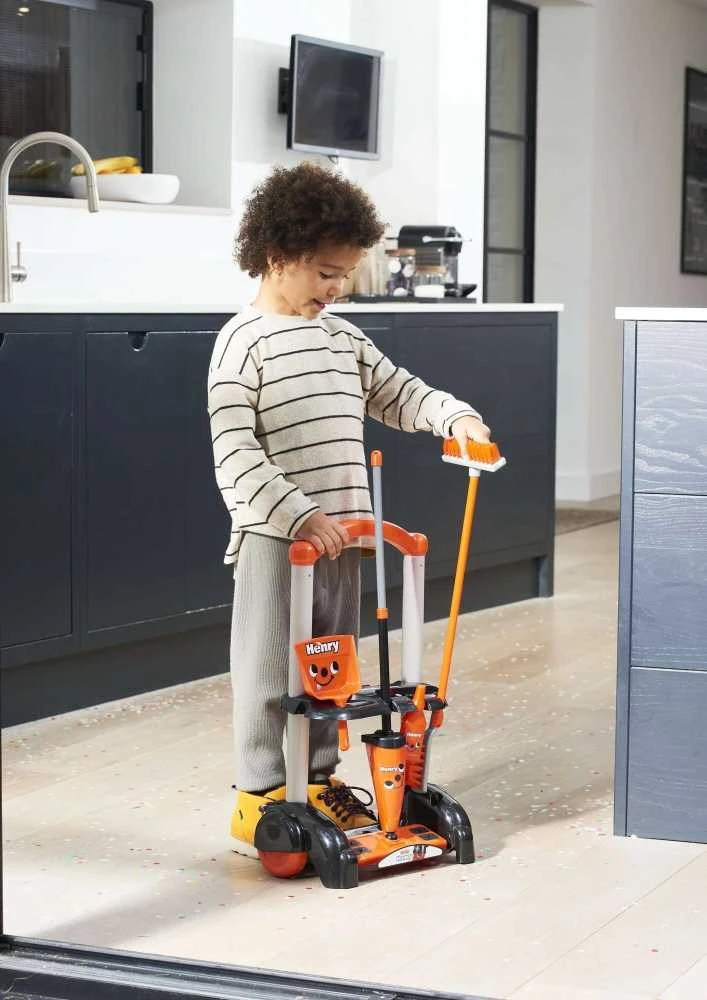 Rinkinys valymo vežimėlio šluota šluota Casdon Henry Little Helper