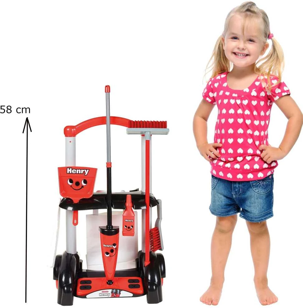 Rinkinys valymo vežimėlio šluota šluota Casdon Henry Little Helper
