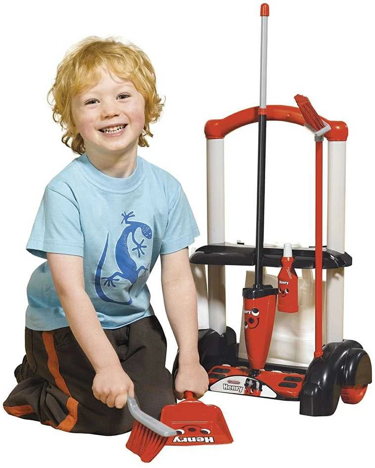 Rinkinys valymo vežimėlio šluota šluota Casdon Henry Little Helper