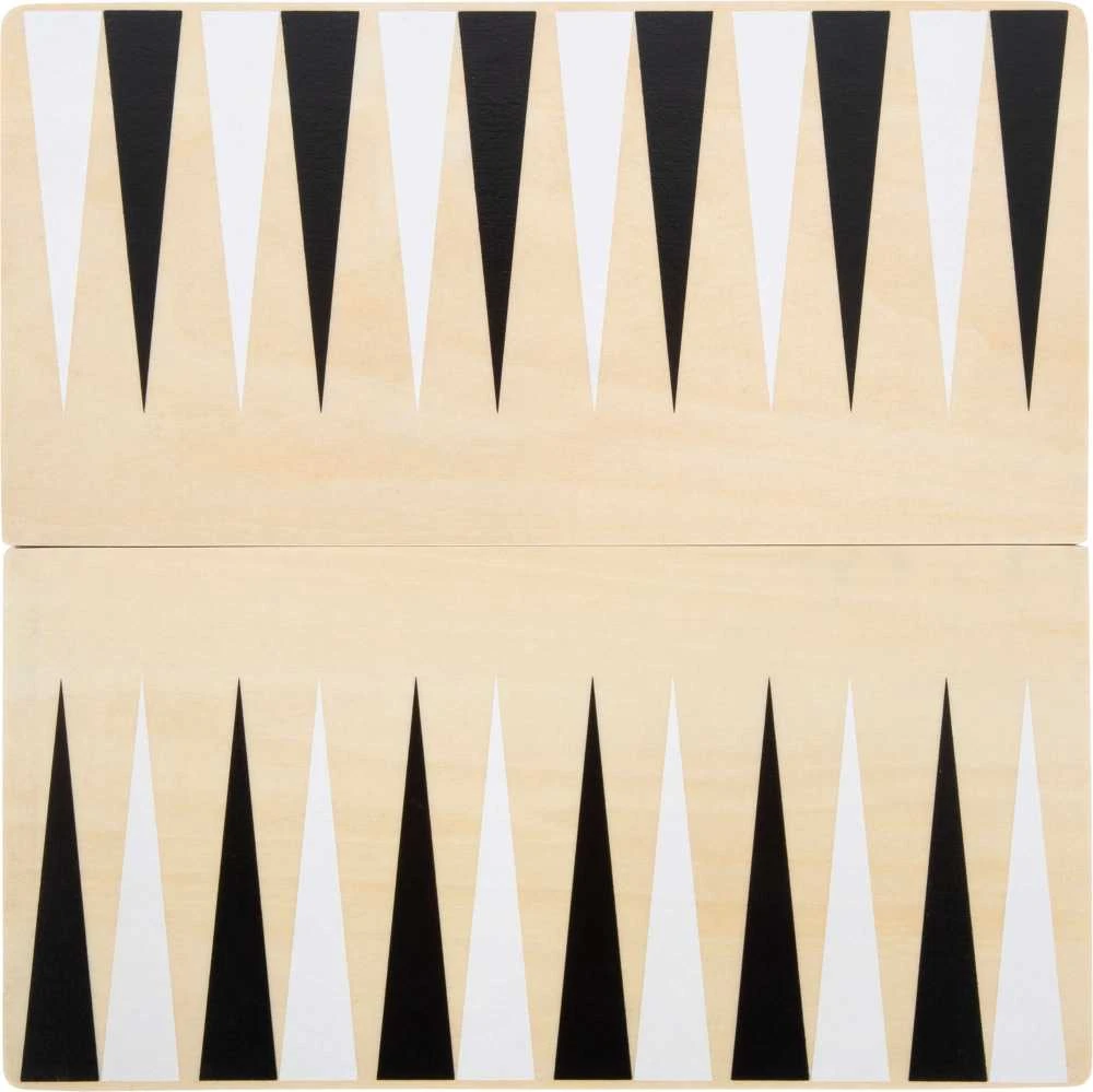 Small Foot Rinkinys mediniai stalo žaidimai 3in1 šachmatų šaškės Backgammon Dėlionės žaidimas
