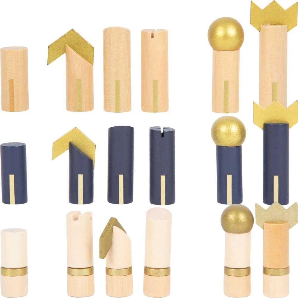 Small Foot Rinkinys mediniai stalo žaidimai 3in1 šachmatų šaškės Backgammon Dėlionės žaidimas