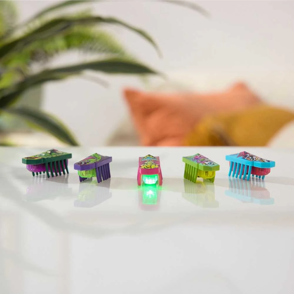 Interaktyvios šviečiančios nano figūrėlės HEX BOTS, 5 vnt.