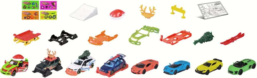 Majorette advento kalendoriaus automobiliukai ir priedų rinkinys