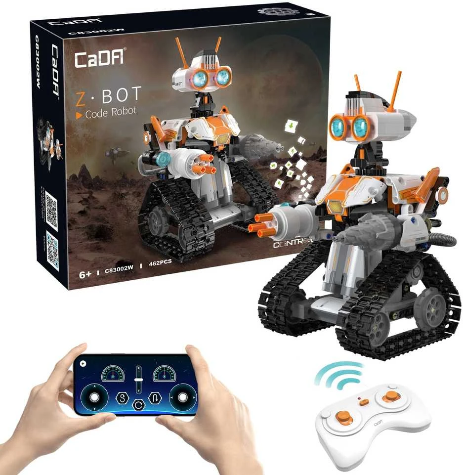 Rinkinys CaDA statybiniai blokai Nuotolinio valdymo Z.BOT kodo robotas RC programavimas Robotika LED šviesa 462 dalys
