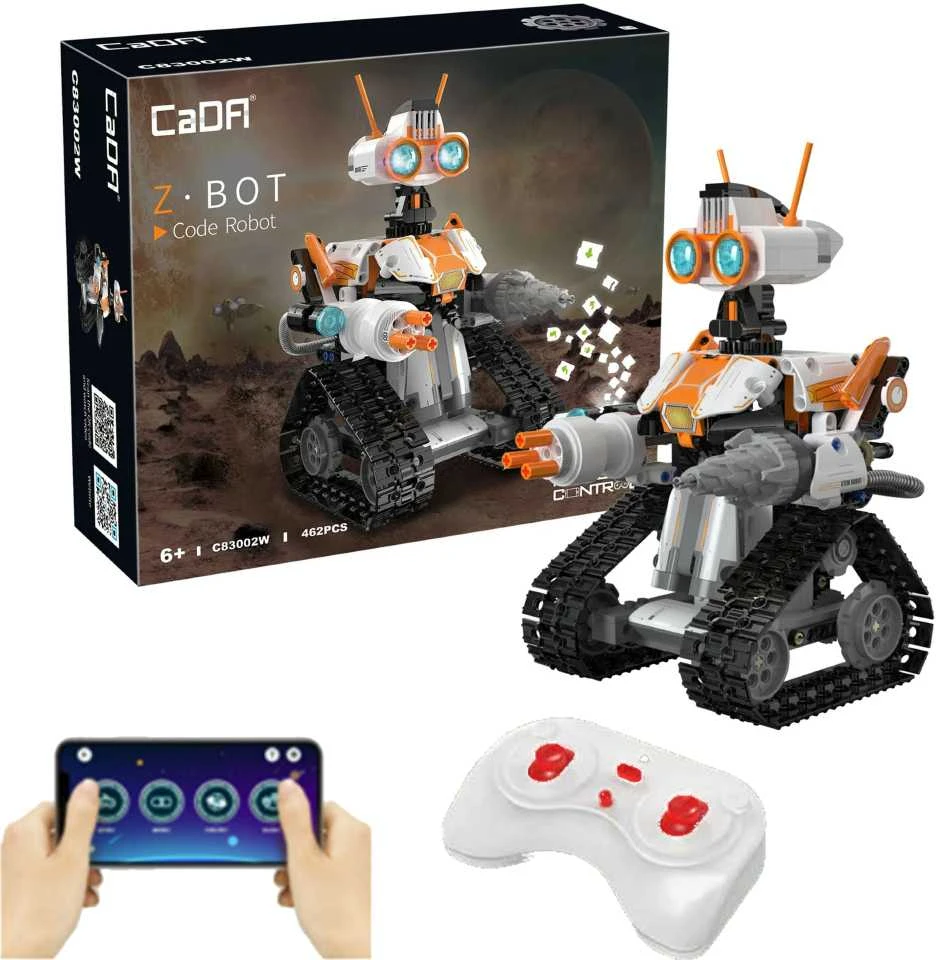 Rinkinys CaDA statybiniai blokai Nuotolinio valdymo Z.BOT kodo robotas RC programavimas Robotika LED šviesa 462 dalys