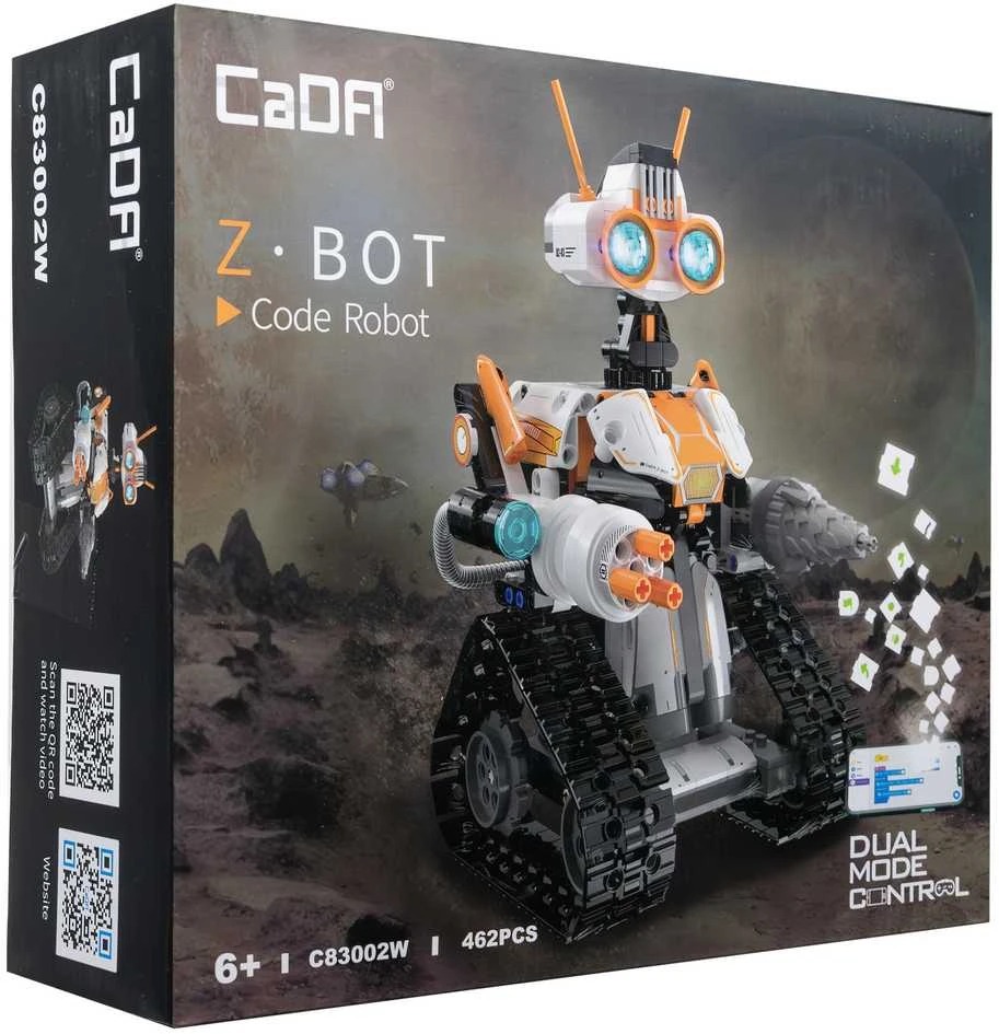 Rinkinys CaDA statybiniai blokai Nuotolinio valdymo Z.BOT kodo robotas RC programavimas Robotika LED šviesa 462 dalys