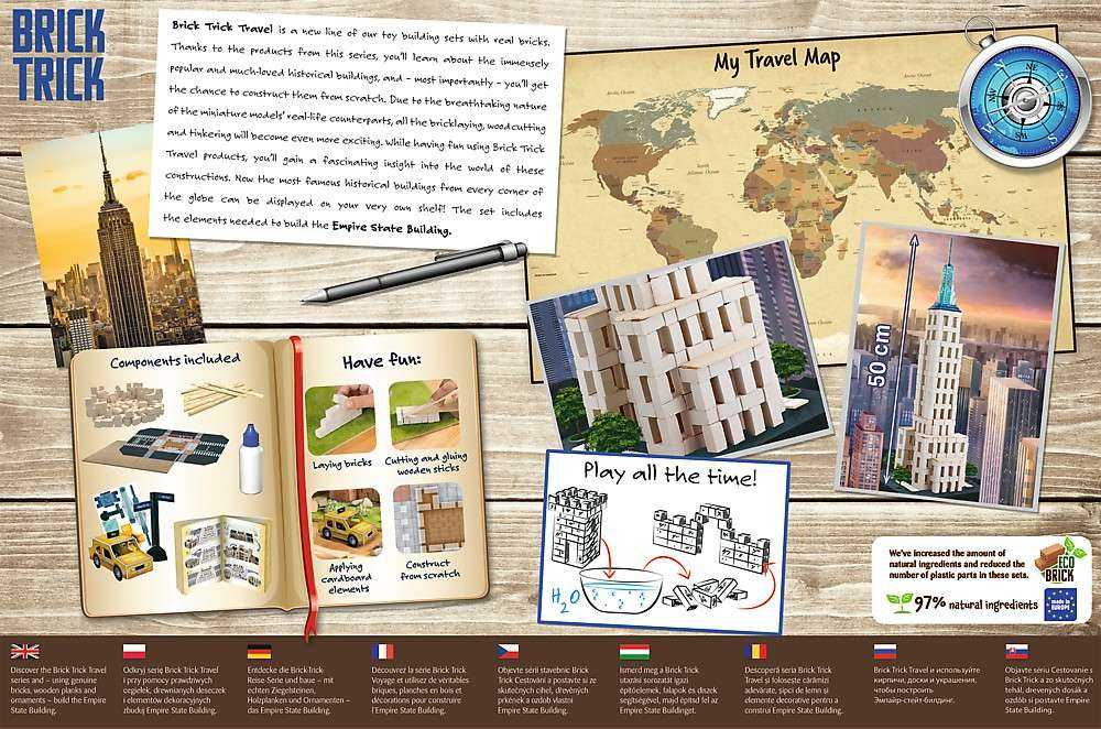 Trefl Rankdarbių rinkinys Empire State Building modelis Brick Trick Travel