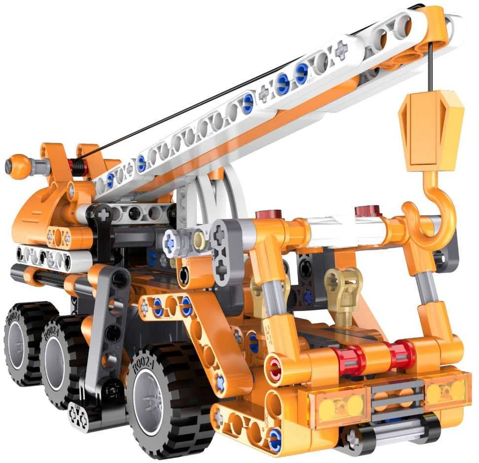 Rinkinys statybiniai blokeliai CaDA 22 cm oranžinis Kranas Kranas Važiuoklė statybinis atsitraukimas 272 vnt.