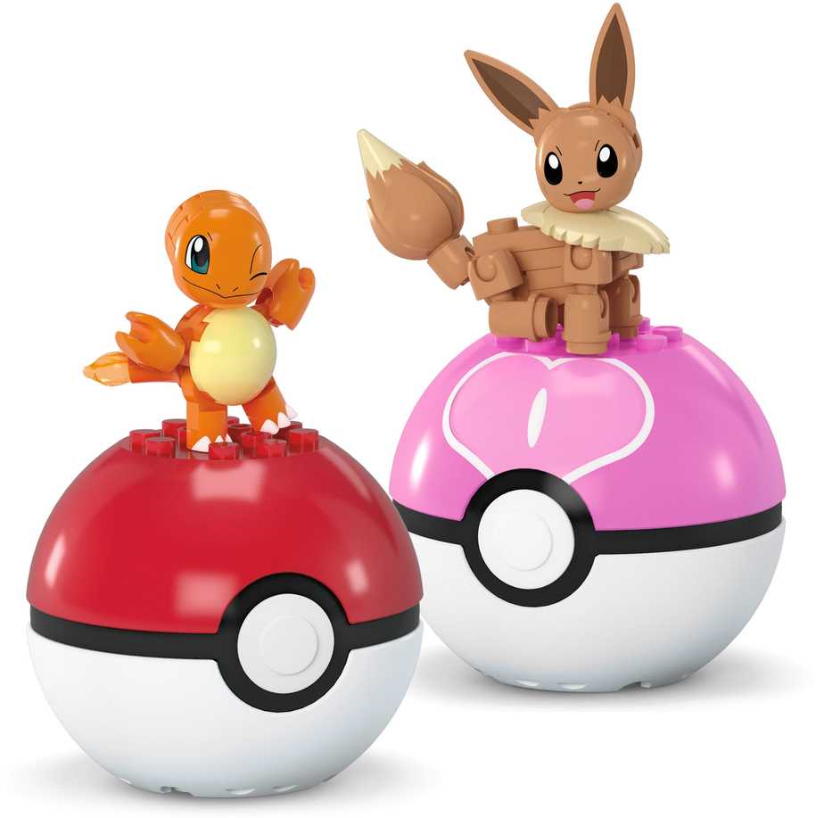 Mega Pokemon Charmander Evee Poke Balle rinkinys