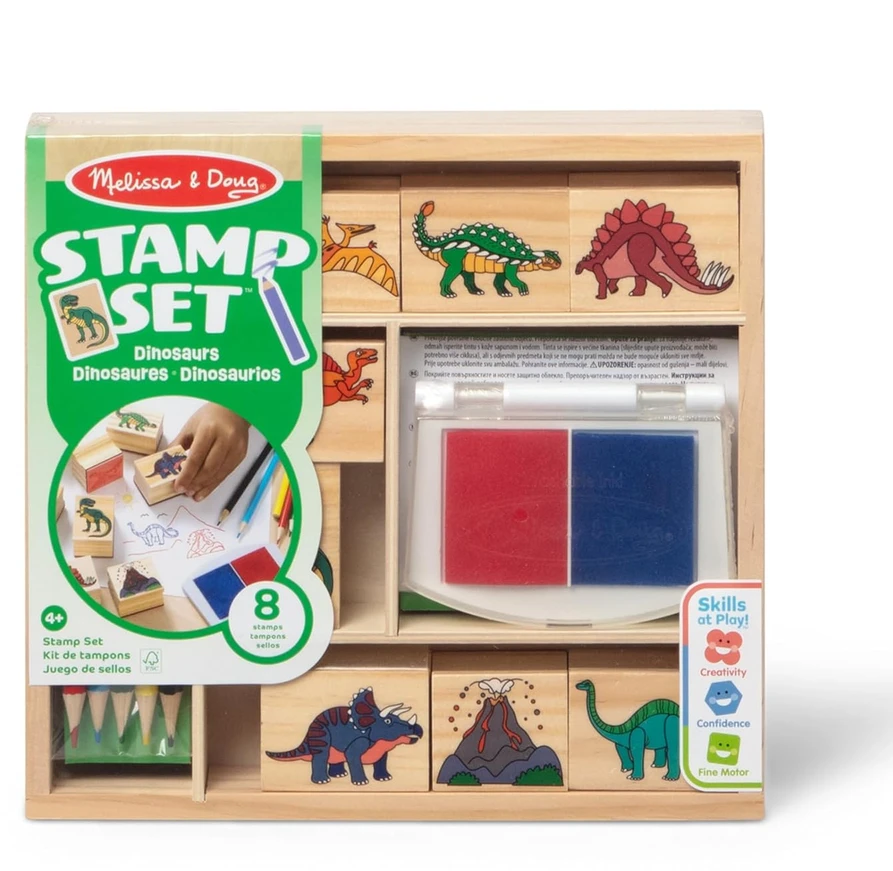 Dėlionė MELISSA & DOUG žaidimų rinkinys Dinozaurų antspaudų rinkinys
