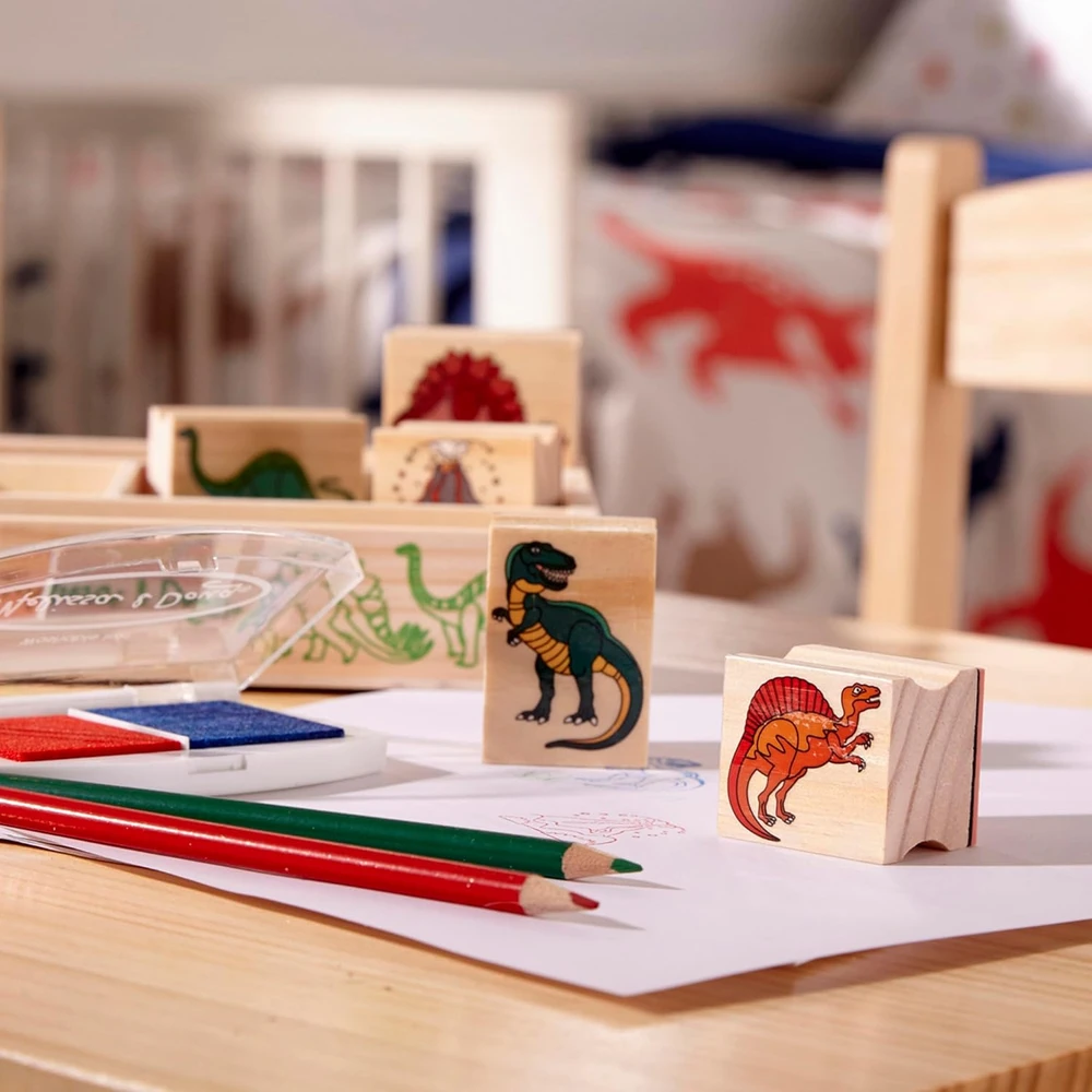 Dėlionė MELISSA & DOUG žaidimų rinkinys Dinozaurų antspaudų rinkinys