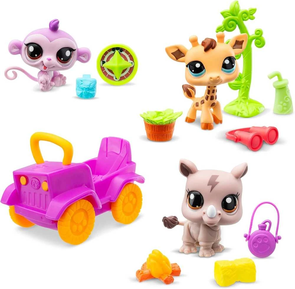 „Littlest Pet Shop“ Safari rinkinys figūrėlėms + aksesuarams