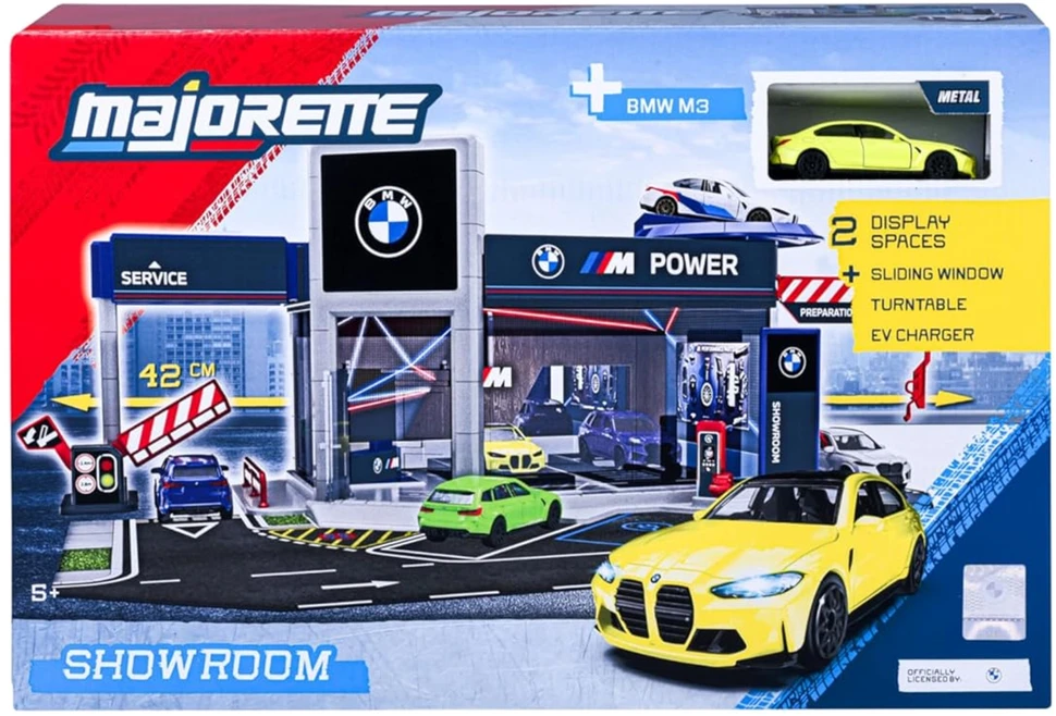 Žaislinis BMW salonas su automobiliu Majorette