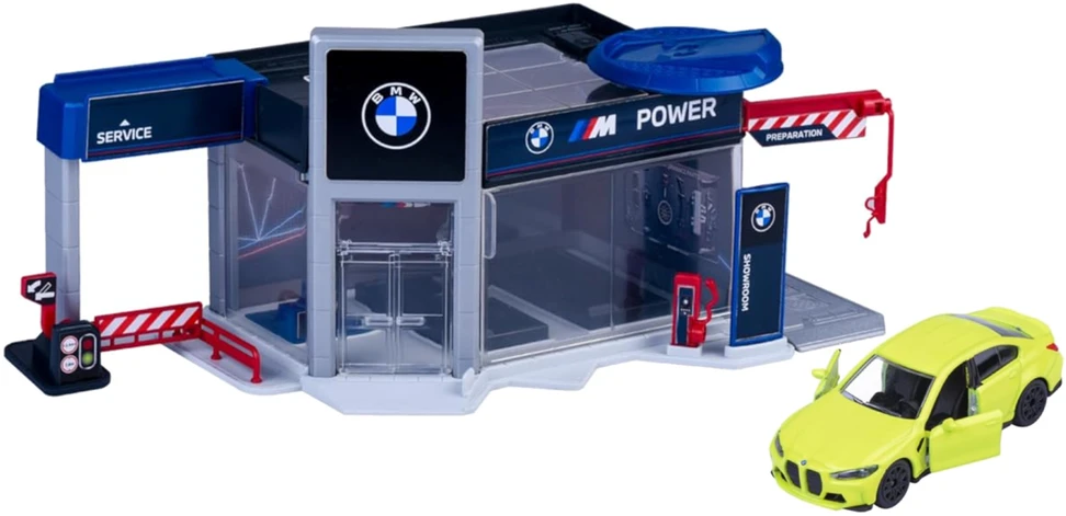 Žaislinis BMW salonas su automobiliu Majorette