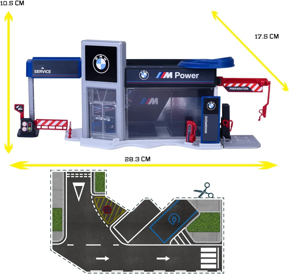 Žaislinis BMW salonas su automobiliu Majorette