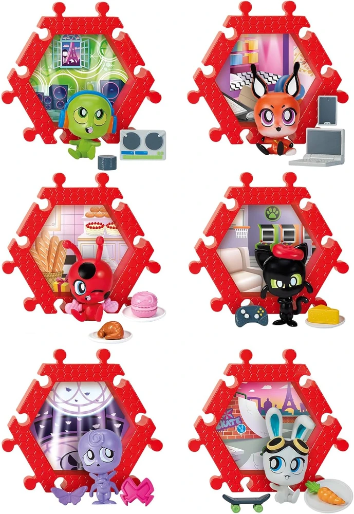 Rinkinys Miraculous Biedronka i Juodas Kot Shack Stack Surprise Mini Domek su Figurką Kwami i Akcesoriami