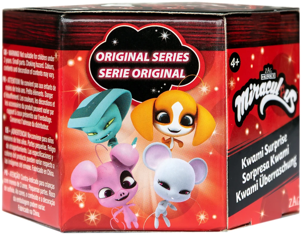 ORBICO Rinkinys Miraculous Biedronka i Juodas Kot Kwami Suprise Box Figūrėlė Niespodzianka
